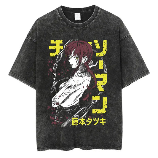 Grunge Anime Chainsaw Man T-Shirts