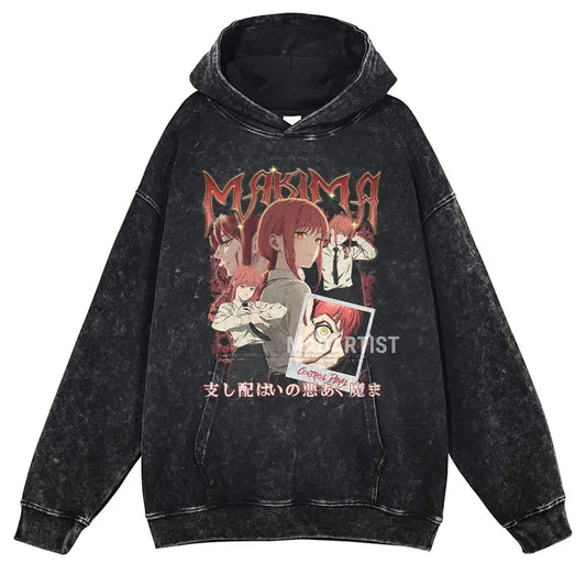 Grunge Anime Chainsaw Man Hoodies