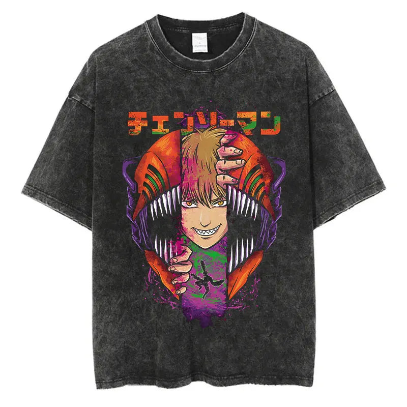 Grunge Anime Chainsaw Man T-Shirts