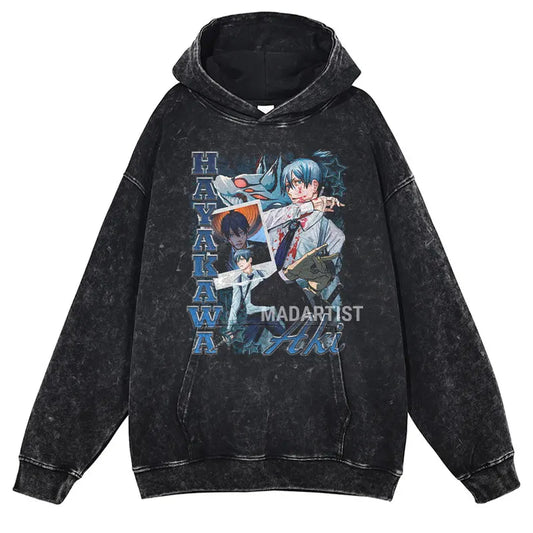 Grunge Anime Chainsaw Man Hoodies