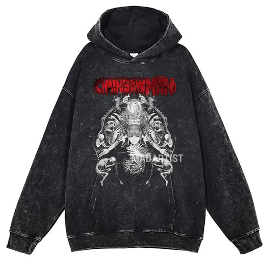 Grunge Anime Chainsaw Man Hoodies