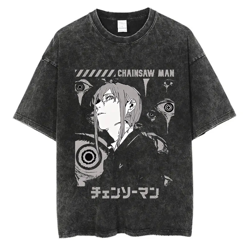 Grunge Anime Chainsaw Man T-Shirts