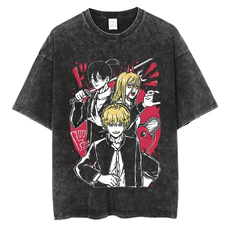 Grunge Anime Chainsaw Man T-Shirts