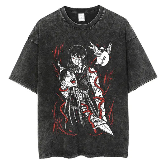 Grunge Anime Chainsaw Man T-Shirts