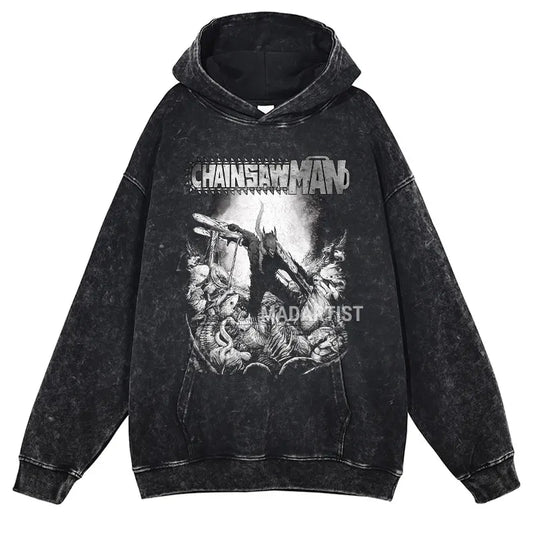 Grunge Anime Chainsaw Man Hoodies