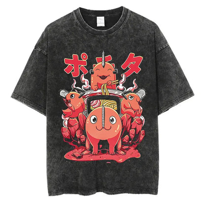 Grunge Anime Chainsaw Man T-Shirts