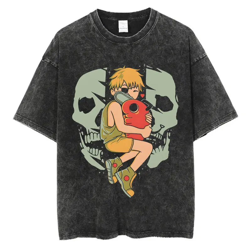 Grunge Anime Chainsaw Man T-Shirts