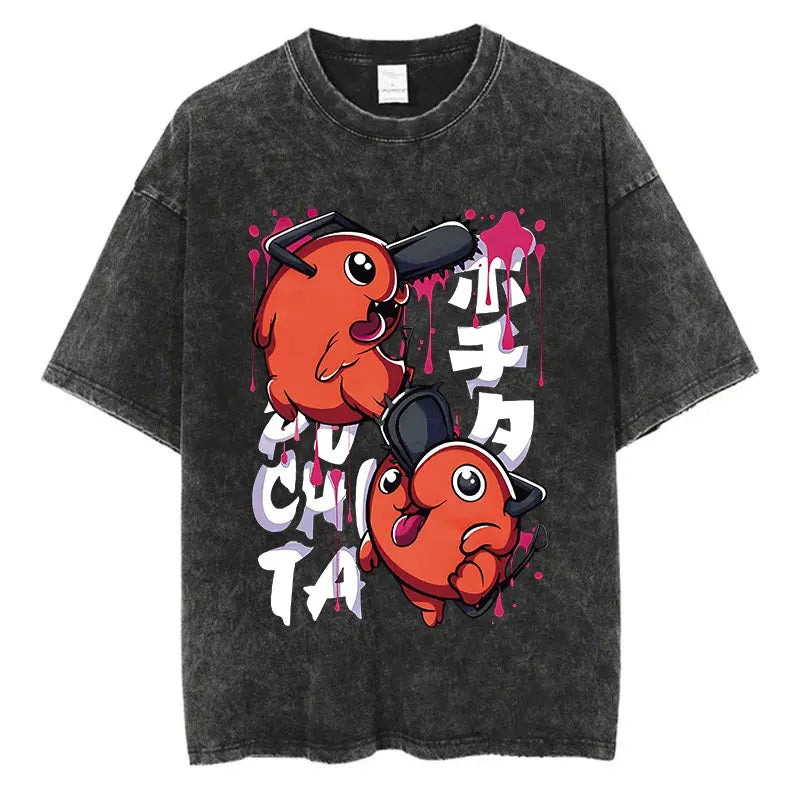 Grunge Anime Chainsaw Man T-Shirts