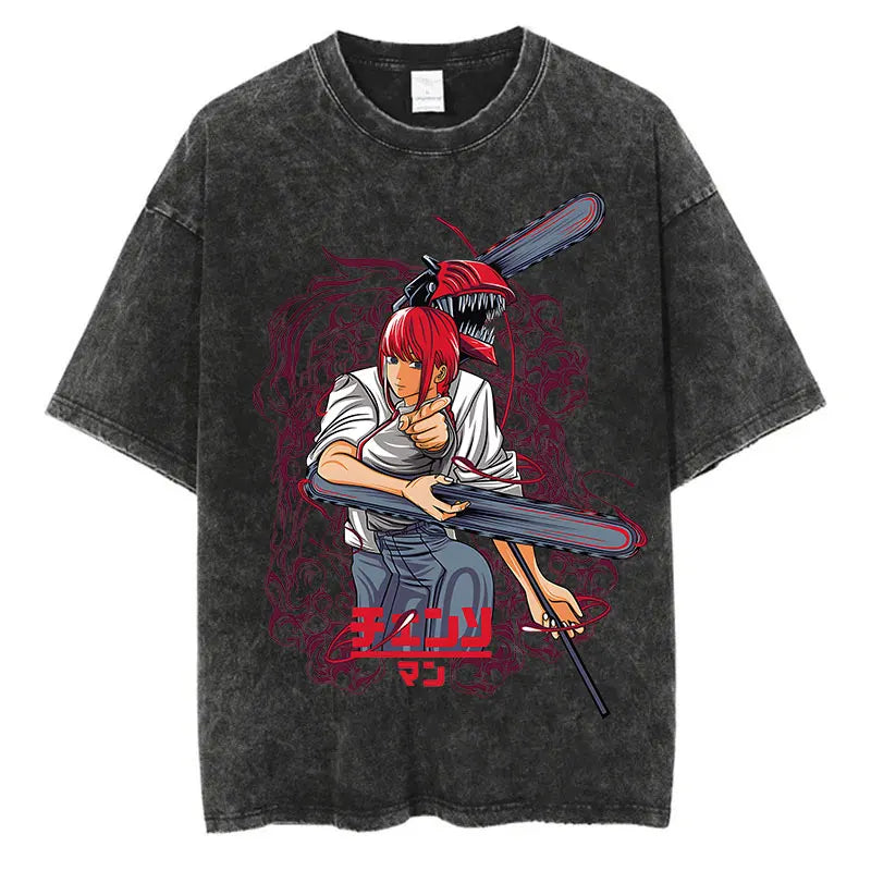 Grunge Anime Chainsaw Man T-Shirts