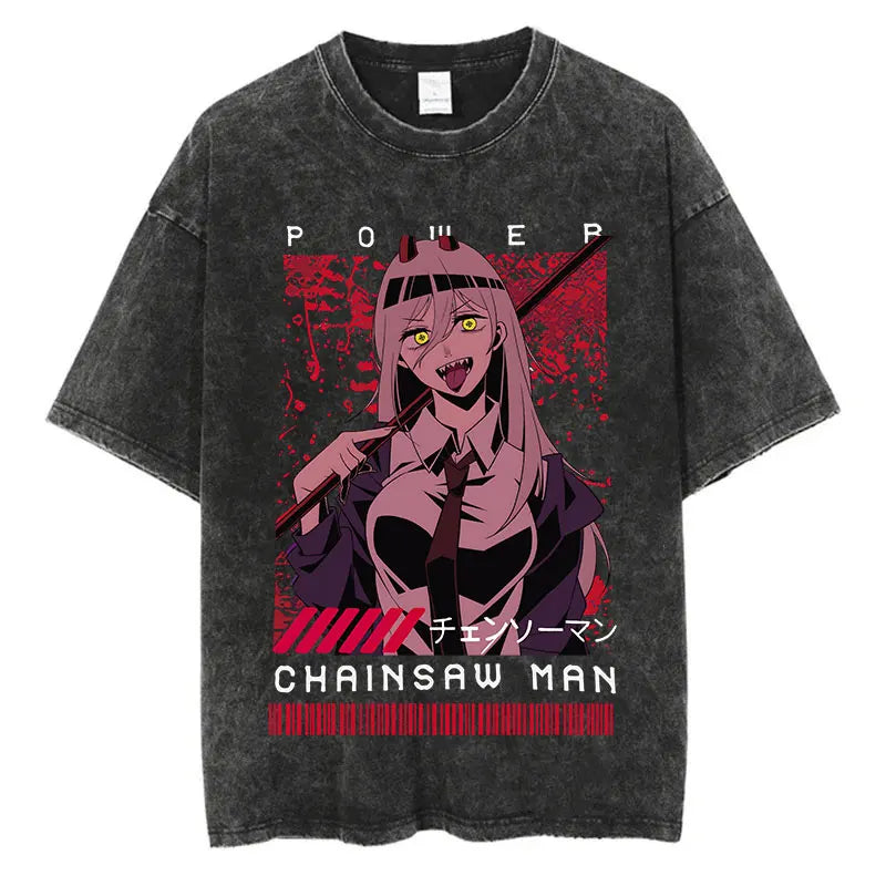 Grunge Anime Chainsaw Man T-Shirts