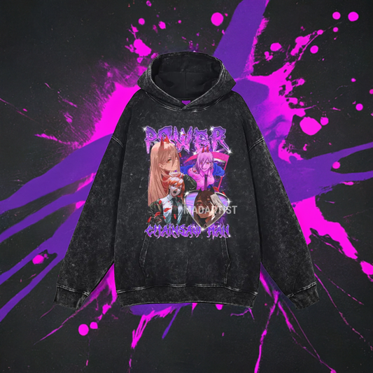 Grunge Anime Chainsaw Man Hoodies