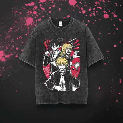 Grunge Anime Chainsaw Man T-Shirts